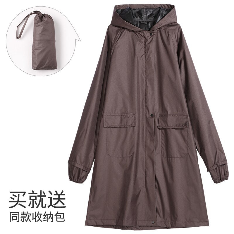 fashion Girl Lady Hooded Raincoat Outdoor Travel Waterproof Riding Cloth Rain coat for Women Poncho Long Rainwear raincoat 