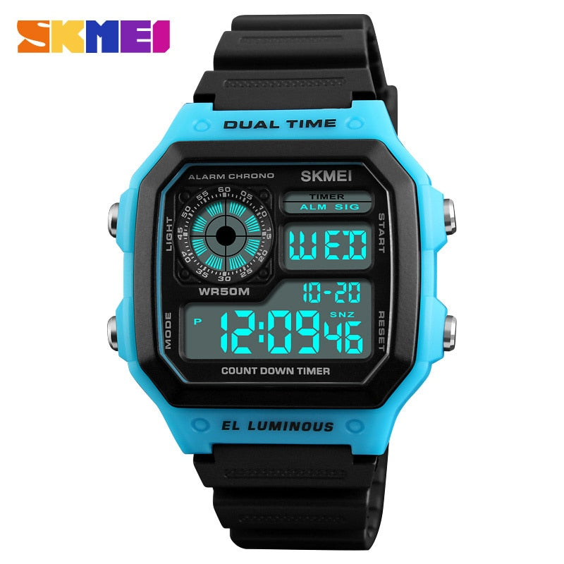 Skmei Famous Outdoor Sports Watches Men Waterproof Countdown Digital Watches Military Wristwatches For Women Man Clock Relogio