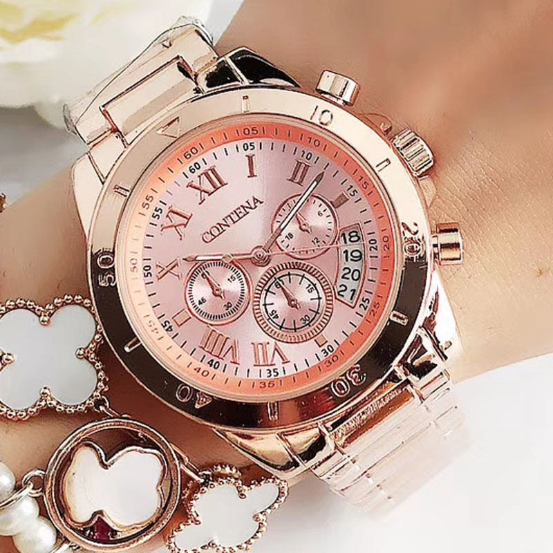2022 Women Watches Geneva Famous Luxury Brand Fashion Gold Watches For Ladies Casual Female Quartz Watch Women's Wristwatches