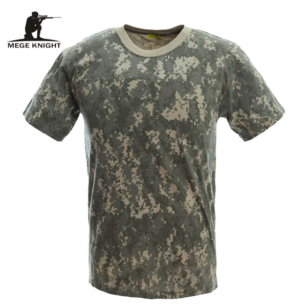MEGE Military Camouflage Breathable Combat T-Shirt,  Men Summer Cotton T-shirt, Army Camo Camp Tees