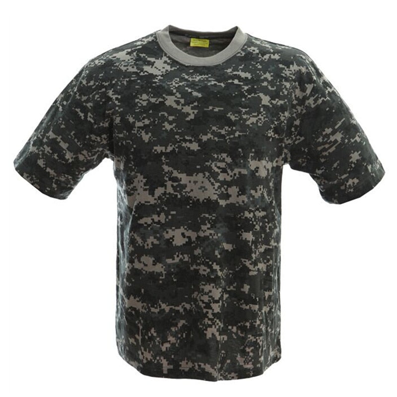 MEGE Military Camouflage Breathable Combat T-Shirt,  Men Summer Cotton T-shirt, Army Camo Camp Tees