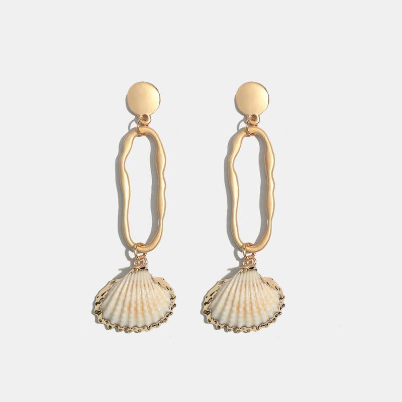 Flatfoosie 2019 Natural Conch Shell Dangle Drop Earrings For Women Bohemian Wedding Gifts Trendy Summer Pendant Earrings Jewelry