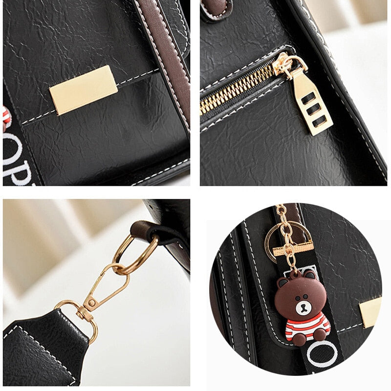 New Vintage Women Leather Handbags Zipper Decorative Women Bags Designer Bucket Bag Fashion Tassel Female Shoulder Crossbody Bag