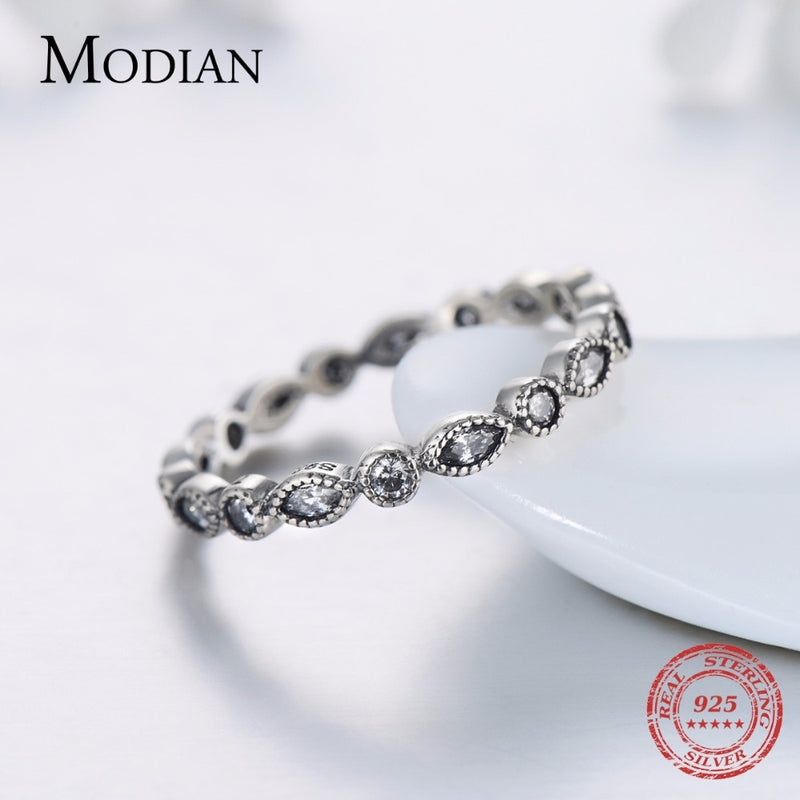 Modian Authentic 925 Sterling silver Sparkling Rings for women CZ Jewelry Finger Ring engagement rings Bague fashion Accessories