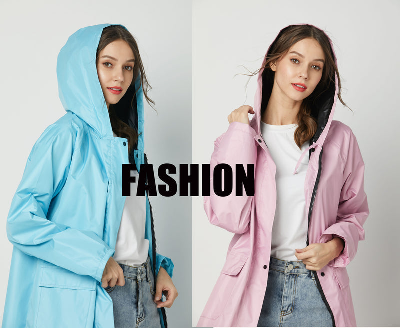 fashion Girl Lady Hooded Raincoat Outdoor Travel Waterproof Riding Cloth Rain coat for Women Poncho Long Rainwear raincoat 