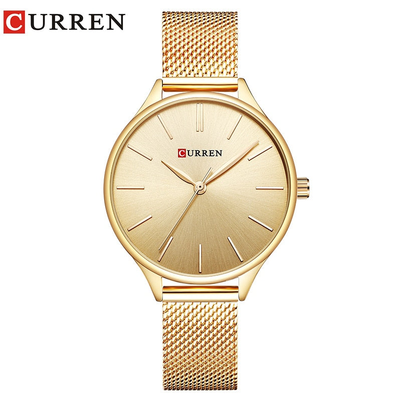 CURREN Simple Watches Hot Sale Wristwatches Women brand Fashion Dress Ladies Bracelet Watch Rose Gold Clock Gifts