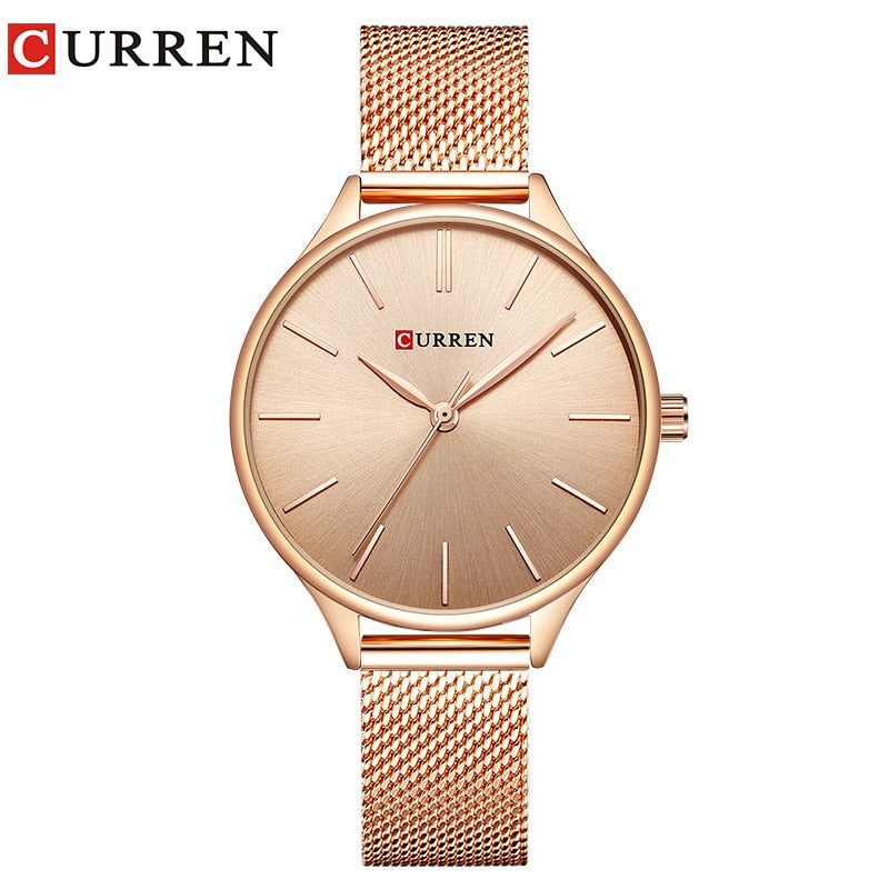 CURREN Simple Watches Hot Sale Wristwatches Women brand Fashion Dress Ladies Bracelet Watch Rose Gold Clock Gifts