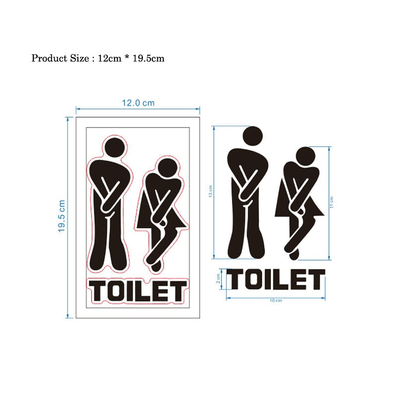 Creative Funny Toilet Wall/Door Stickers Bathroom Decoration Vinyl Home Decor Decals Waterproof Poster Wallpaper On The Wall