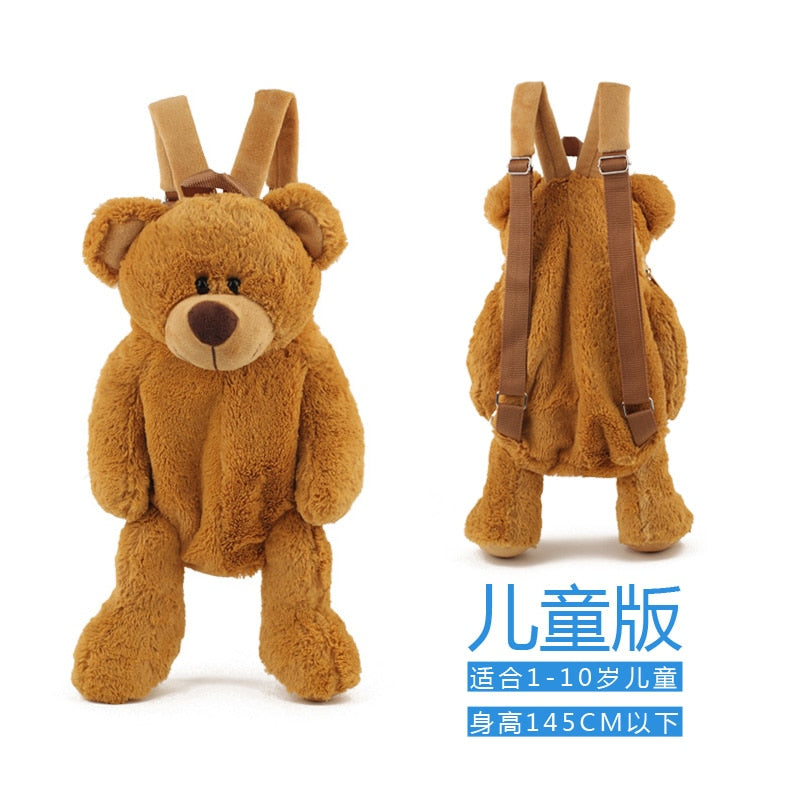 Backpack Female   New Plush Doll Backpack Casual Bag Personality Cartoon Bear Bag B2305