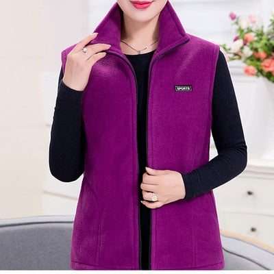 UHYTGF 2022 New Fleece Women Vests Autumn Korean Loose Size  Sleeveless Jacket Ladies Fashion Zipper Casual Waistcoat Female 442