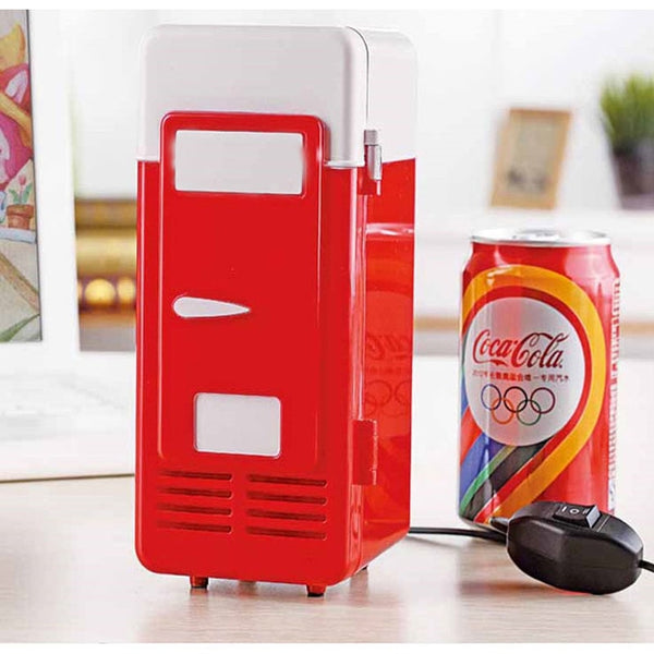 Small auto Fridge Hot Cold Dual Use Gadget Beverage tanks Cooler Warmer Refrigerator With Internal LED drink fridge Light