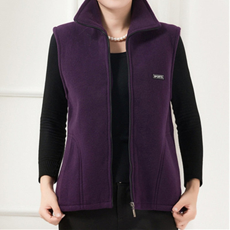 UHYTGF 2022 New Fleece Women Vests Autumn Korean Loose Size  Sleeveless Jacket Ladies Fashion Zipper Casual Waistcoat Female 442