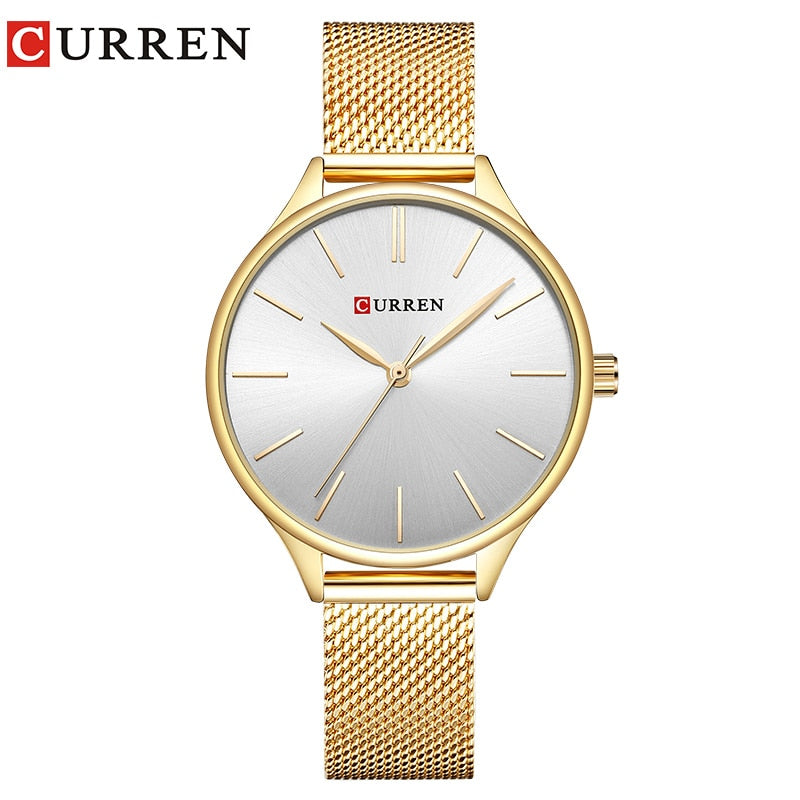 CURREN Simple Watches Hot Sale Wristwatches Women brand Fashion Dress Ladies Bracelet Watch Rose Gold Clock Gifts