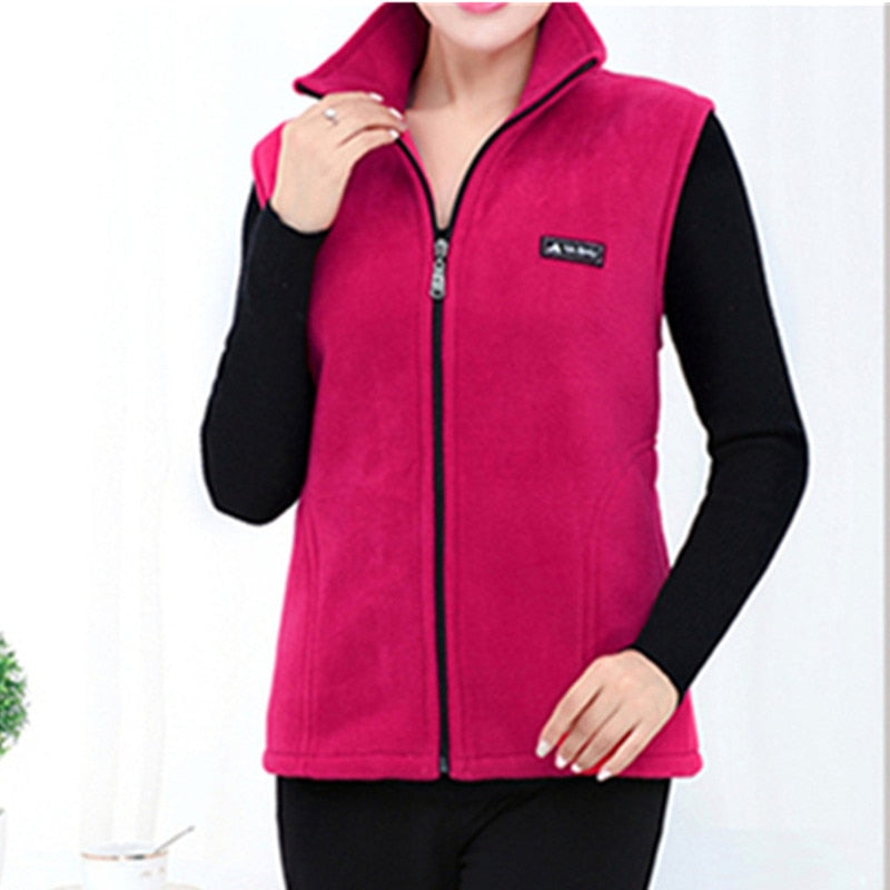 UHYTGF 2022 New Fleece Women Vests Autumn Korean Loose Size  Sleeveless Jacket Ladies Fashion Zipper Casual Waistcoat Female 442