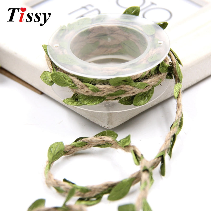 2m DIY Artificial Leaves Twine String With Leaf Silk Leaves Flower Garlands Home Garden/Wedding Party Decoration Fake Flowers