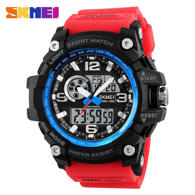 SKMEI New S Shock Men Sports Watches Big Dial Quartz Digital Watch For Men Luxury Brand LED Military Waterproof Men Wristwatches