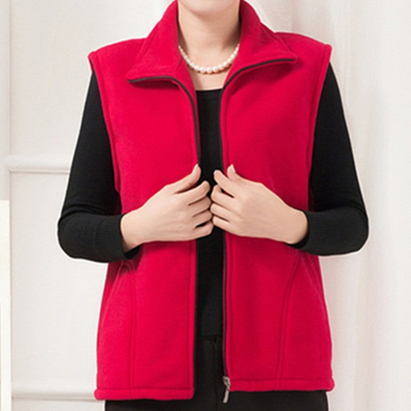 UHYTGF 2022 New Fleece Women Vests Autumn Korean Loose Size  Sleeveless Jacket Ladies Fashion Zipper Casual Waistcoat Female 442