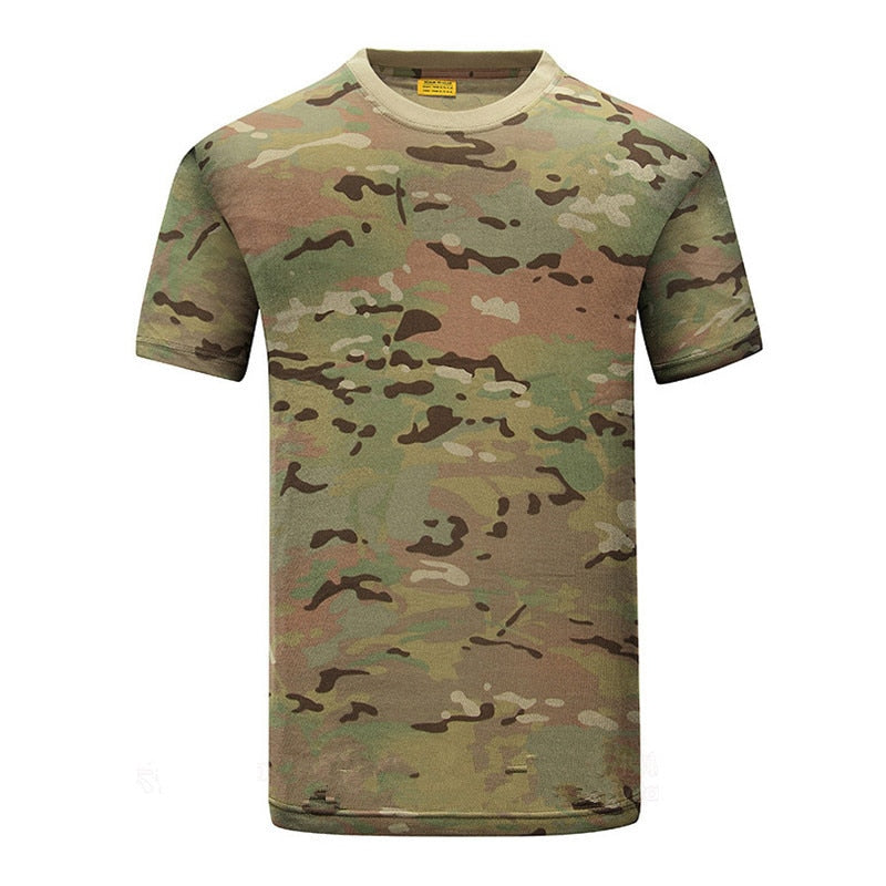 MEGE Military Camouflage Breathable Combat T-Shirt,  Men Summer Cotton T-shirt, Army Camo Camp Tees