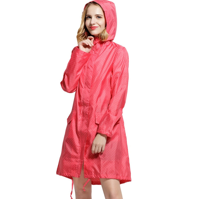 Raincoat Women Men Ladies Rain Coat Poncho Breathable Long Portable Water-Repellent Rainwear Jacket