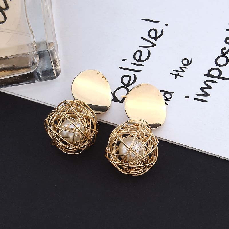 Round Shaped Golden Earrings Simple Metal Vintage Earrings For Women Fashion Jewelry Girls Earring brincos 2019