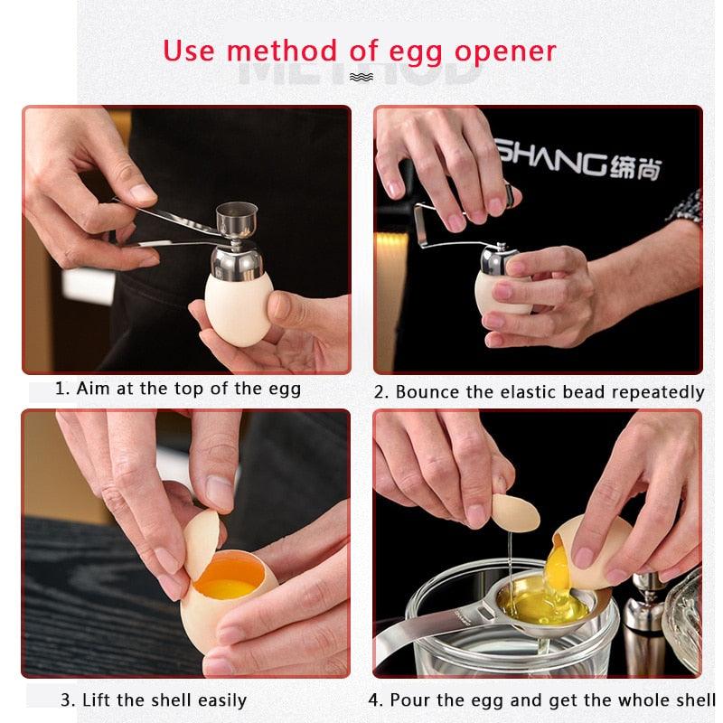 Egg opener portable creative egg top shell cutting machine stainless steel home kitchen tools cooking gadgets metal