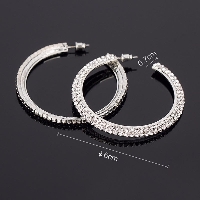 YFJEWE 2018 New Designer Crystal Rhinestone Earrings Women Gold Sliver Hoop Earrings Fashion Jewelry Earrings For Women