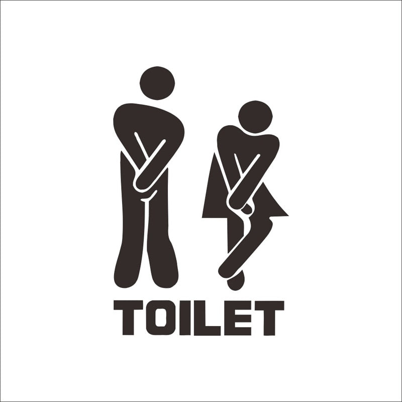 Creative Funny Toilet Wall/Door Stickers Bathroom Decoration Vinyl Home Decor Decals Waterproof Poster Wallpaper On The Wall