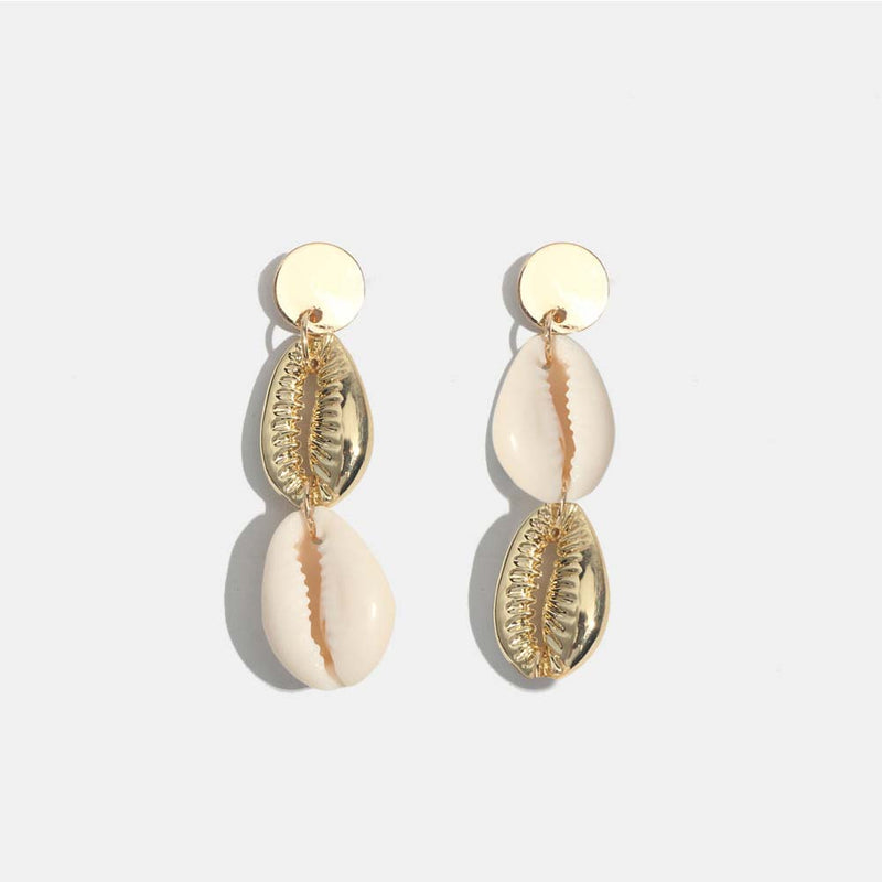 Flatfoosie 2019 Natural Conch Shell Dangle Drop Earrings For Women Bohemian Wedding Gifts Trendy Summer Pendant Earrings Jewelry