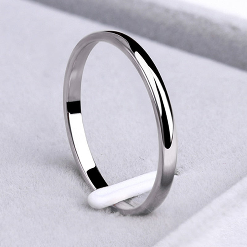 CACANA Stainless Steel Rings Rose Gold Color Anti-allergy Smooth Simple Wedding Couples Rings Bijouterie