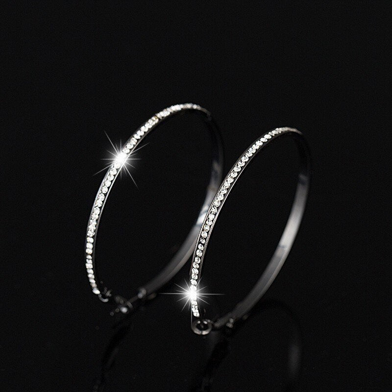 YFJEWE 2018 New Designer Crystal Rhinestone Earrings Women Gold Sliver Hoop Earrings Fashion Jewelry Earrings For Women