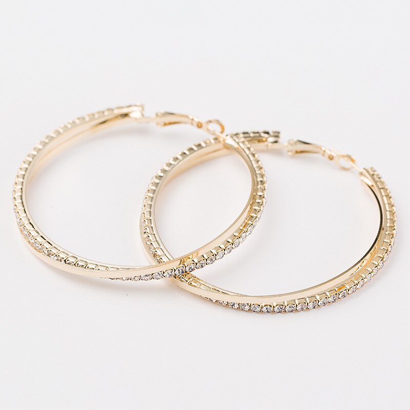 YFJEWE 2018 New Designer Crystal Rhinestone Earrings Women Gold Sliver Hoop Earrings Fashion Jewelry Earrings For Women