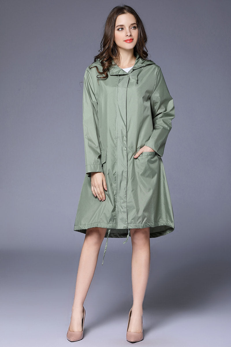 Raincoat Women Men Ladies Rain Coat Poncho Breathable Long Portable Water-Repellent Rainwear Jacket