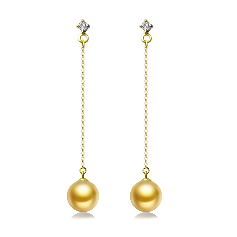 NYMPH 9-10mm high quality South Sea Pearl earrings with 18K gold accessory,Low-key Luxury for wedding fashion  jewelry E301