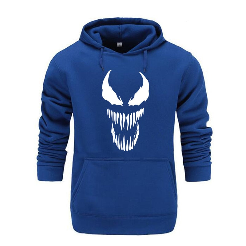 2019 Comic Thick Venom Hoodie Sweatshirts Men Superhero Anime Cool Black Autumn Winter Tops Plus Velvet Warm Hoody