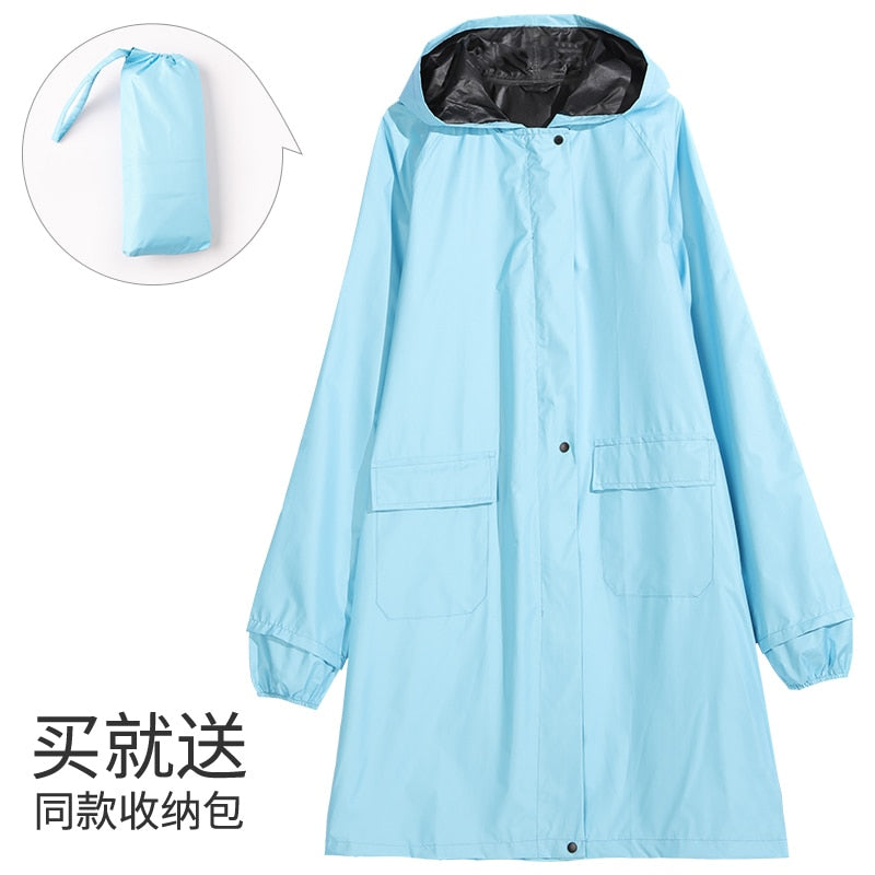 fashion Girl Lady Hooded Raincoat Outdoor Travel Waterproof Riding Cloth Rain coat for Women Poncho Long Rainwear raincoat 