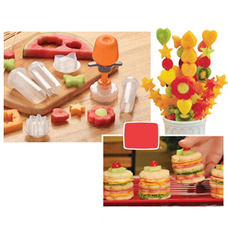 Creative DIY Plastic Presse Fruit Cutter Slicer Veggie Food Decorator Kitchen Gadgets Accessories Tools