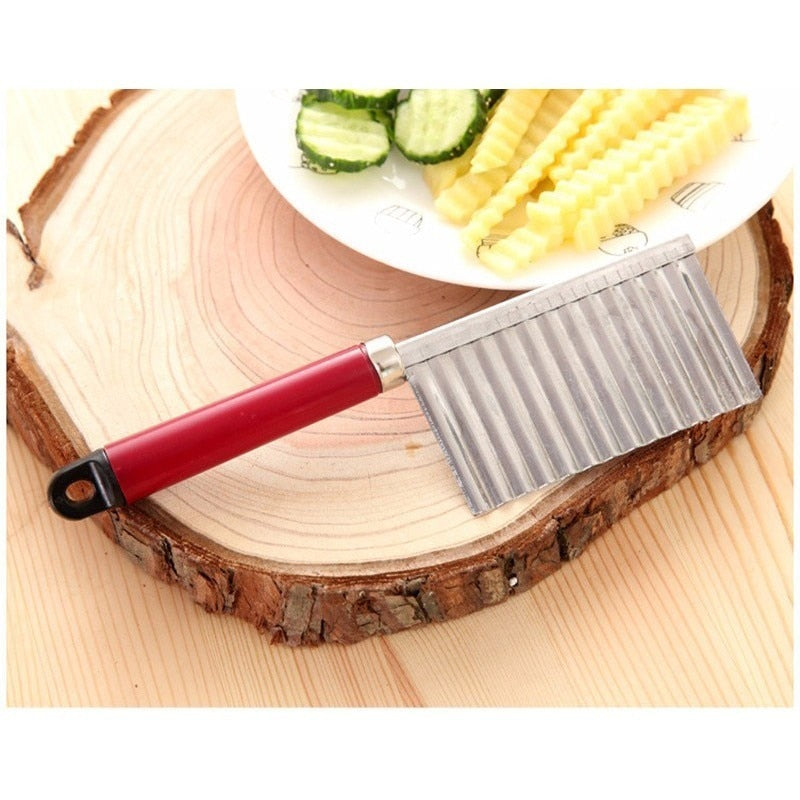 Stainless Steel Potato Masher Peeler Wave Cutter Holder Fruit Vegetable Tools Kitchen Gadgets