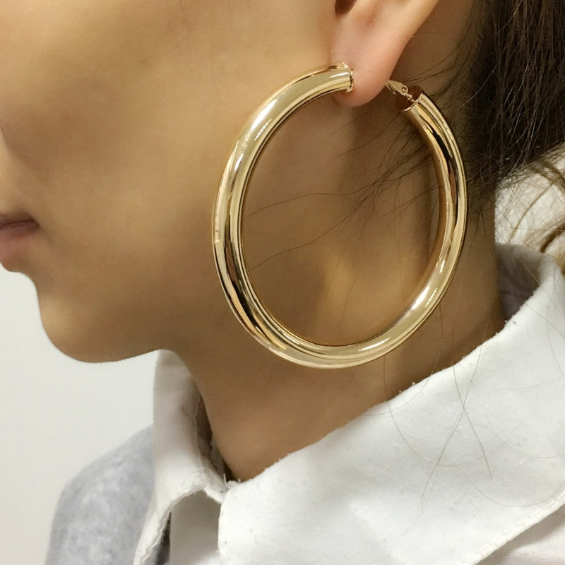 UKEN 2020 Punk Fashion 70mm Diameter Wide Big Hoop Earrings For Women Statement Earrings Brincos Jewelry Accessories Thick