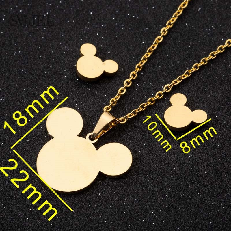 SMJEL Stainless Steel Necklaces for Women Jewelry Mini Animal Rabbit Necklace Heart Beat Dog Paw Print Collier Femme Wholesale