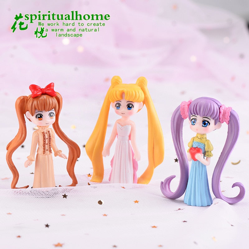 Long Hair beauty figurine DIY teen heart Decoration  cake decoration Fairy Garden Miniatures cartoon kids gifts Home Decor