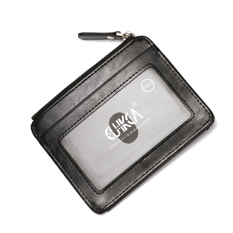 CUIKCA New Brand Unisex Women Men Wallet Business Credit Card Holder ID Cases Zipper Coins Hasp Leather Slim Wallet Purse