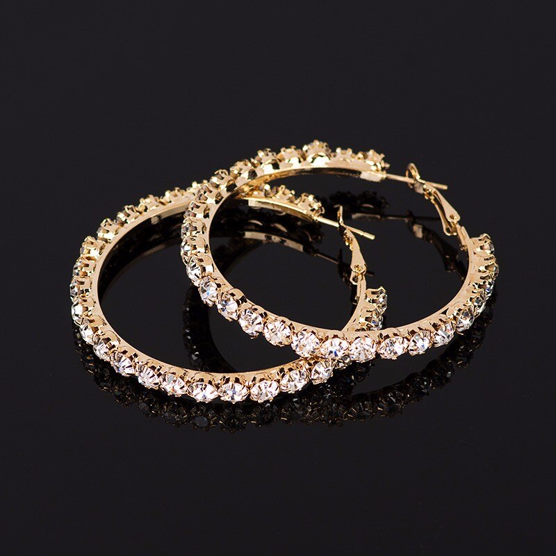 YFJEWE 2018 New Designer Crystal Rhinestone Earrings Women Gold Sliver Hoop Earrings Fashion Jewelry Earrings For Women