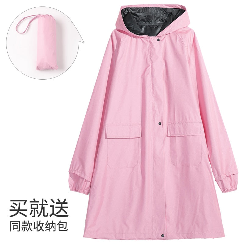 fashion Girl Lady Hooded Raincoat Outdoor Travel Waterproof Riding Cloth Rain coat for Women Poncho Long Rainwear raincoat 