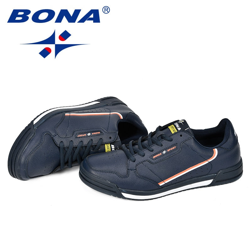 BONA Fashion Men Flats Shoes Autumn Breathable Men&