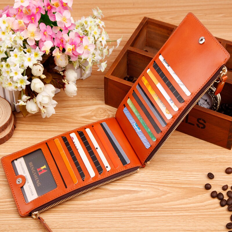 New hot sale fashion high capacity womens wallets solid color zipper clutch women&