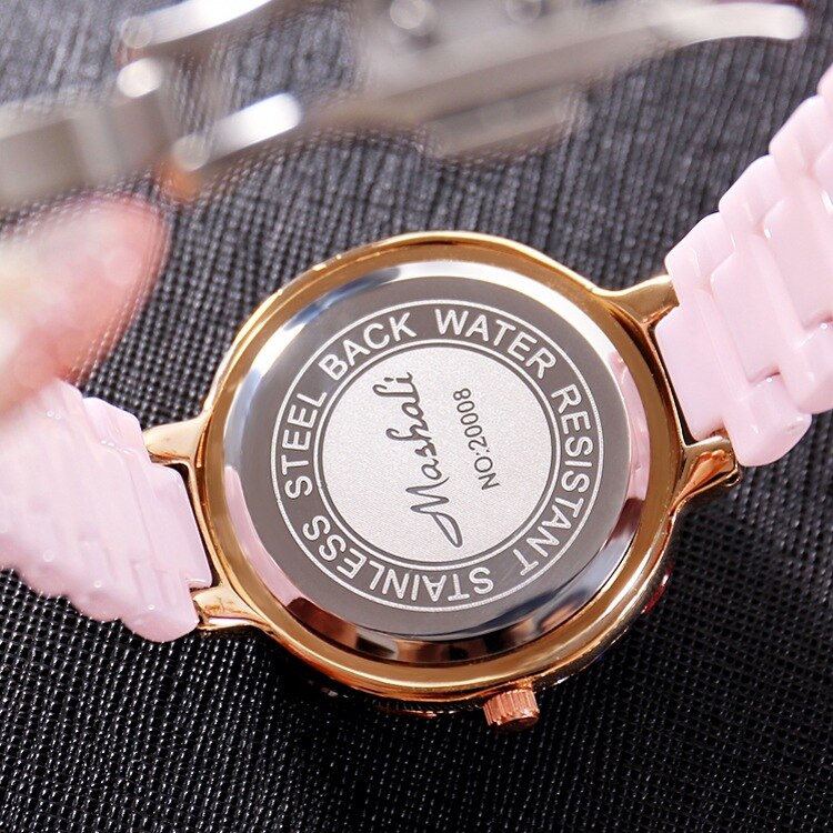 2019 Fashion Brand Ceramic Women Bracelets Watches Luxury Lady Colorful Rhinestone Wristwatch Full Diamond Crystal Dress Watch