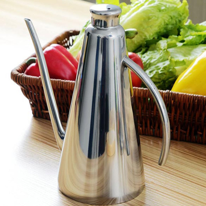 Standard 304 Stainless Steel Olive Oil Vinegar Batcher Can Bottle Pot Kitchen Accessories Cooking Tools 500ml Storage Bottles