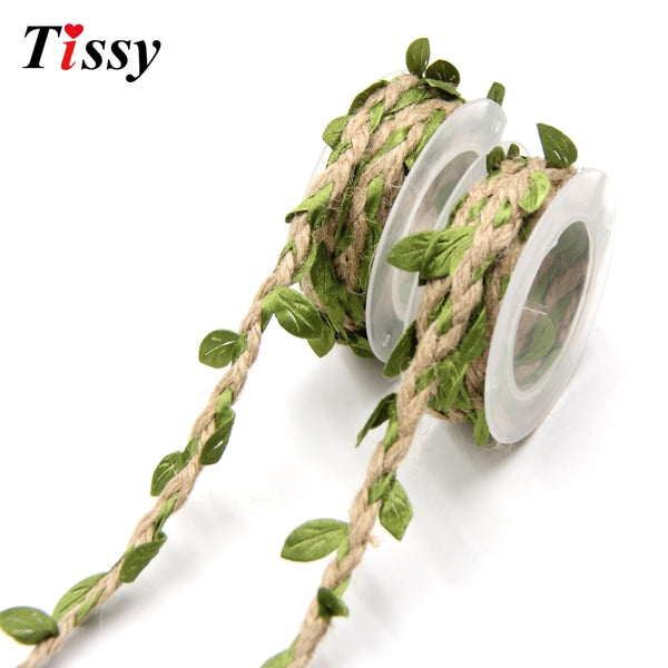 2m DIY Artificial Leaves Twine String With Leaf Silk Leaves Flower Garlands Home Garden/Wedding Party Decoration Fake Flowers