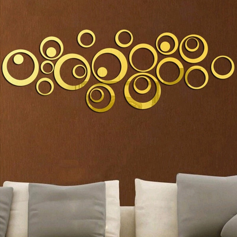 24pcs/set Acrylic Mirror Surface Polka Dots Circle Wall Sticker Home Decor Living Room Bedroom Decoration Poster Round Art Mural