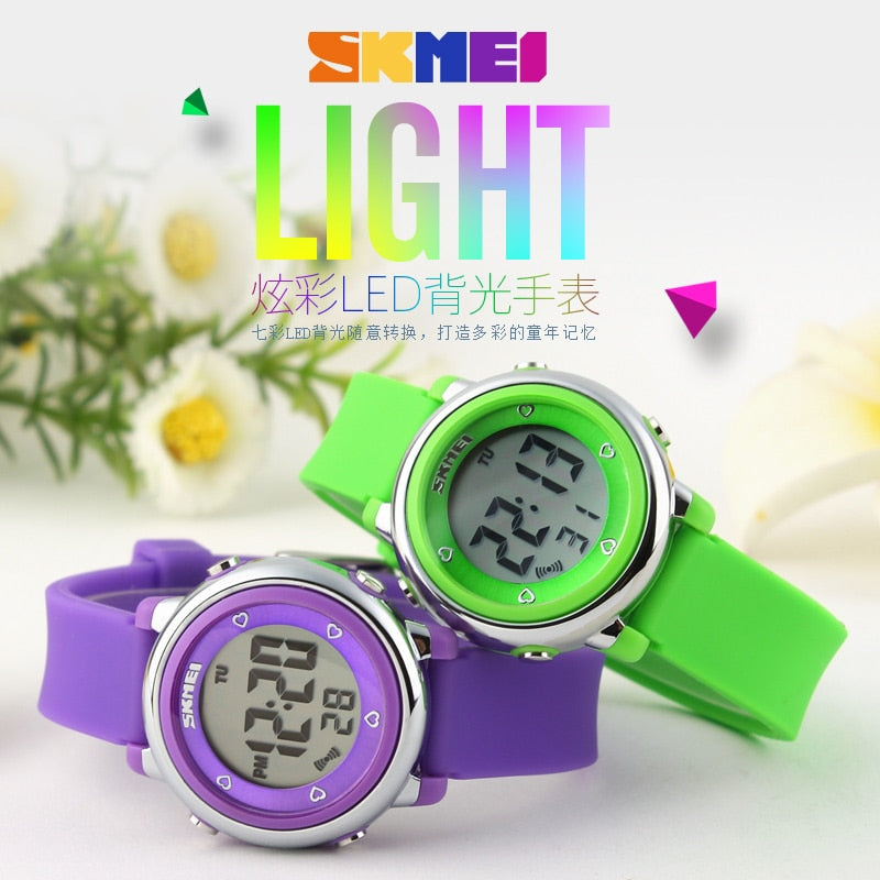 SKMEI Children LED Digital Watch Relogio Feminino Sports Watches Kids Cartoon Jelly Relojes Mujer 2017 Waterproof Wristwatches